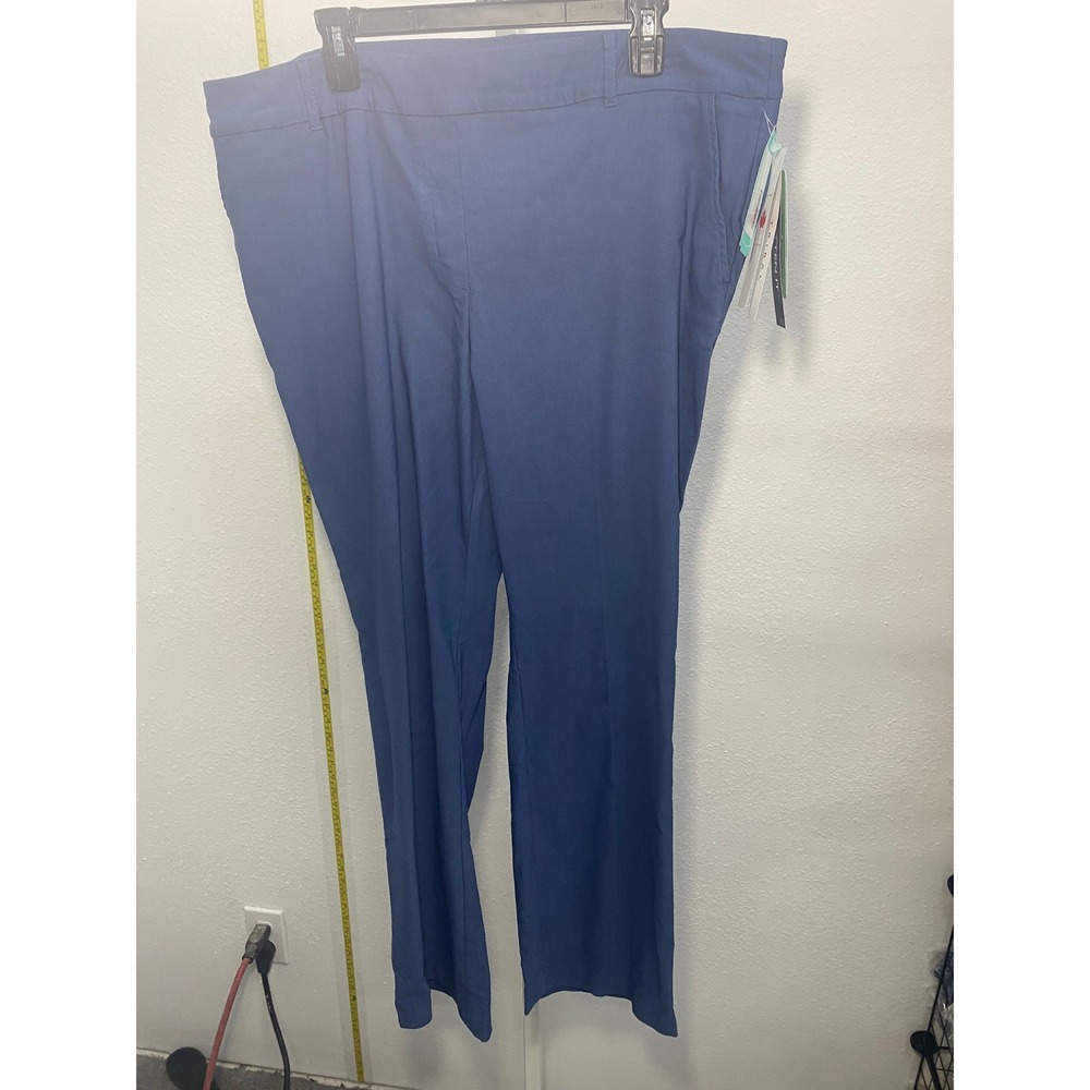 Tribal Blue Straight Leg Dress Pants Plus Size 20W Made in Canada NWT
